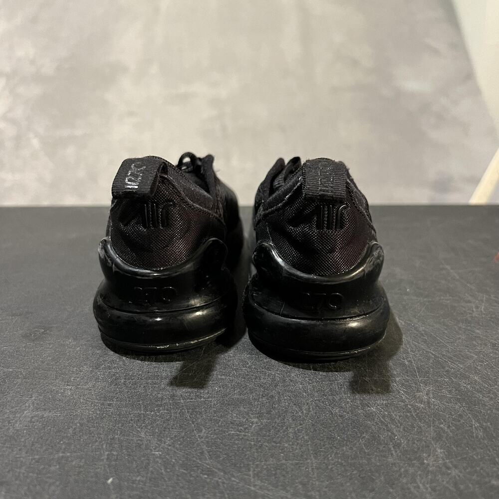 Nike Air Max 270 Shoes Kids Size 11C Black Triple Black Mesh AO2372-006 Sneakers - Picture 5 of 9